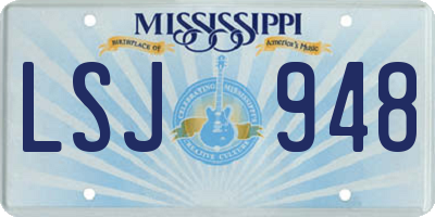 MS license plate LSJ948
