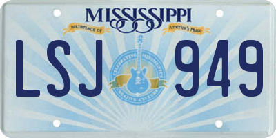 MS license plate LSJ949