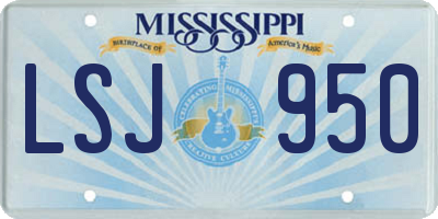 MS license plate LSJ950