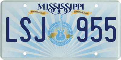 MS license plate LSJ955