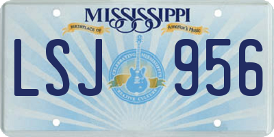 MS license plate LSJ956