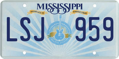 MS license plate LSJ959