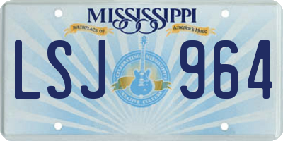 MS license plate LSJ964