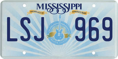 MS license plate LSJ969