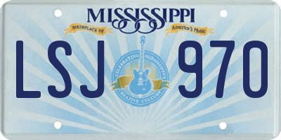 MS license plate LSJ970
