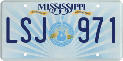 MS license plate LSJ971