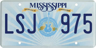 MS license plate LSJ975
