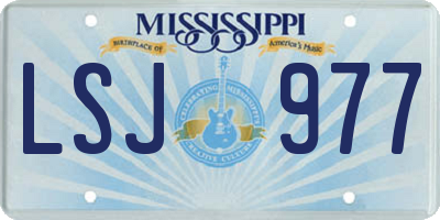 MS license plate LSJ977