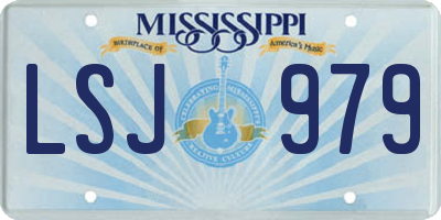 MS license plate LSJ979