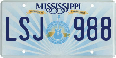 MS license plate LSJ988