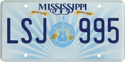 MS license plate LSJ995