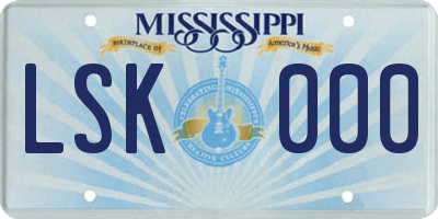 MS license plate LSK000