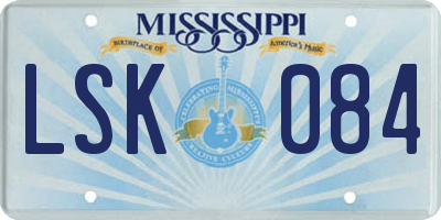 MS license plate LSK084