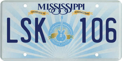 MS license plate LSK106