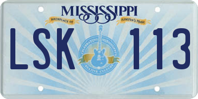 MS license plate LSK113