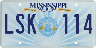 MS license plate LSK114