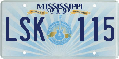 MS license plate LSK115
