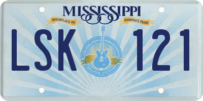 MS license plate LSK121