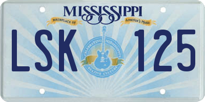 MS license plate LSK125
