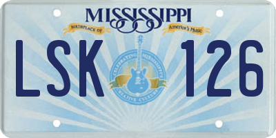 MS license plate LSK126