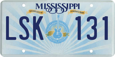 MS license plate LSK131