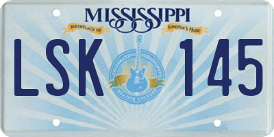 MS license plate LSK145