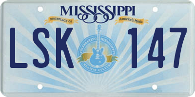 MS license plate LSK147