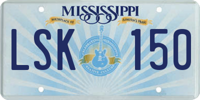 MS license plate LSK150