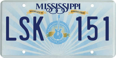 MS license plate LSK151