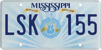 MS license plate LSK155