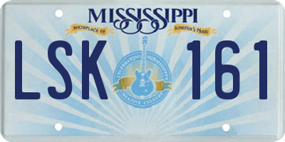 MS license plate LSK161