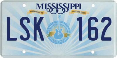 MS license plate LSK162