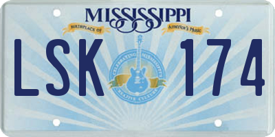 MS license plate LSK174
