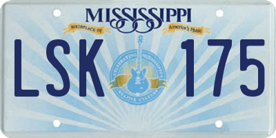MS license plate LSK175