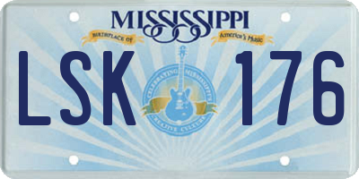 MS license plate LSK176