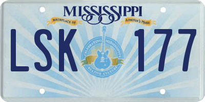 MS license plate LSK177