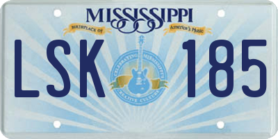 MS license plate LSK185