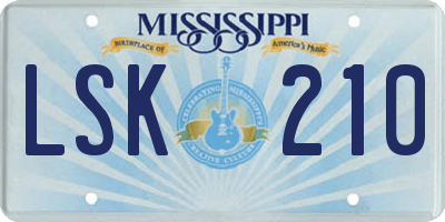MS license plate LSK210