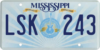 MS license plate LSK243
