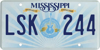 MS license plate LSK244