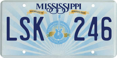 MS license plate LSK246
