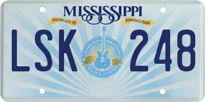 MS license plate LSK248