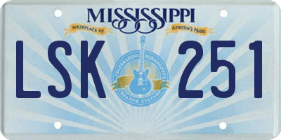 MS license plate LSK251