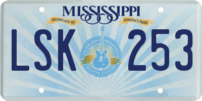 MS license plate LSK253