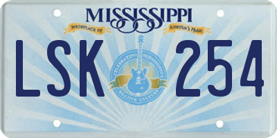 MS license plate LSK254