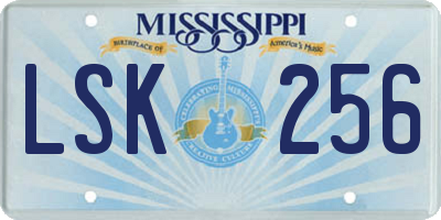 MS license plate LSK256