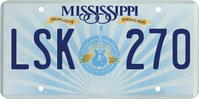 MS license plate LSK270