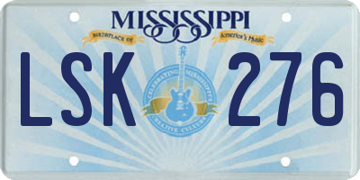 MS license plate LSK276