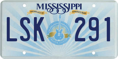 MS license plate LSK291