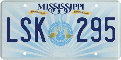 MS license plate LSK295